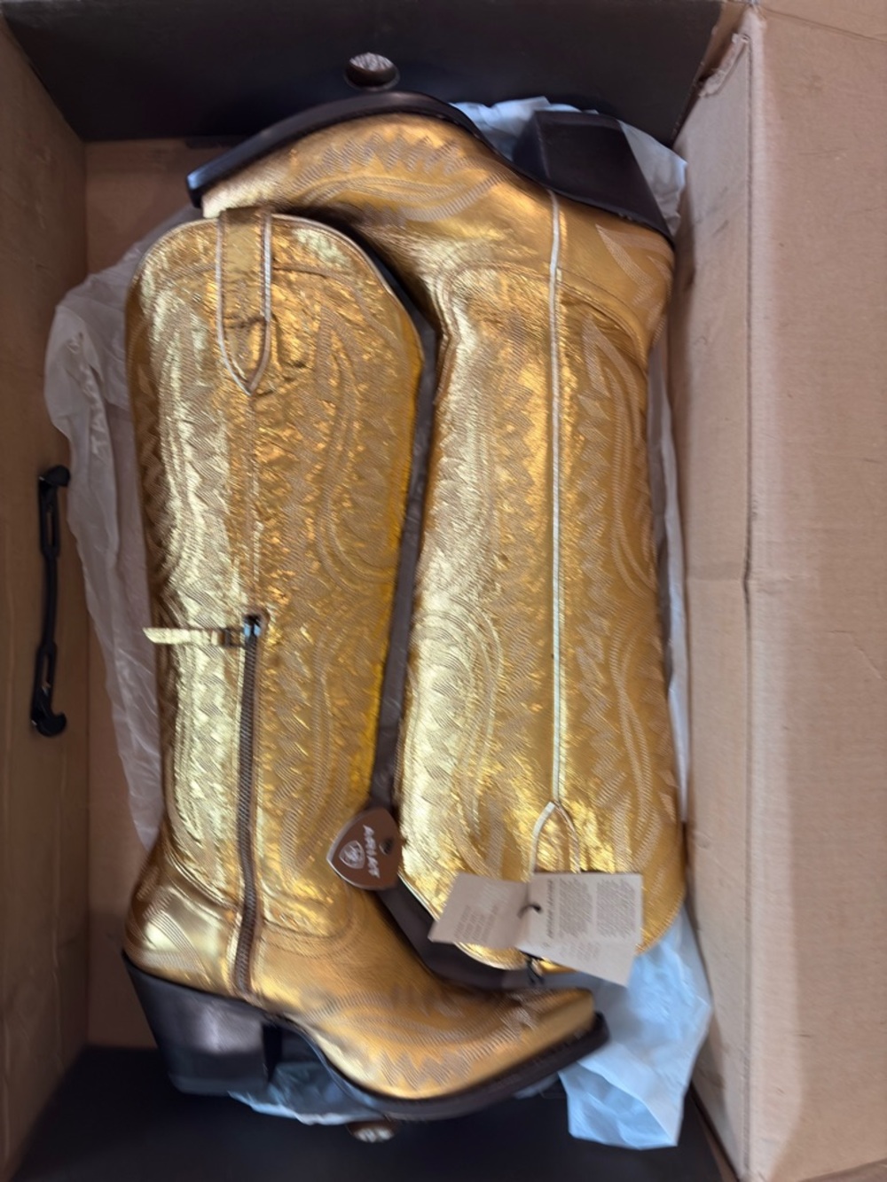 Gold Metallic Western Boots by - Picture 6 of 6